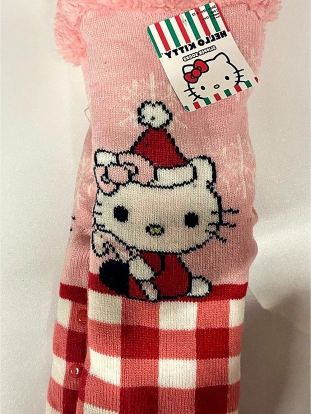 Hello Kitty Plush Socks in Pink & Red NWT